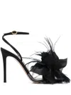 Gianvito Rossi Ynez 105mm Feather-embellished Sandals In Black
