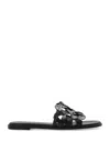 Gianvito Rossi Open Weave Leather Slide Sandals In Black