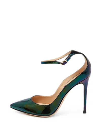 Pre-owned Gianvito Rossi Iridescent Leather Heeled Pumps In Black