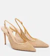 Gianvito Rossi Itaca 95 Leather-trimmed Slingback Pumps In Gold