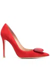 Gianvito Rossi Jaipur 105 Embellished Suede Pumps In Red