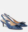 Gianvito Rossi Jaipur 55 Bouclé Slingback Pumps In Blue