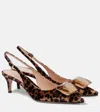 Gianvito Rossi Jaipur 55 Leopard-print Velvet Slingback Pumps In Multicoloured