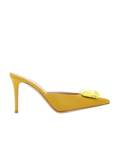 Gianvito Rossi Jaipur 87mm Mules In Yellow