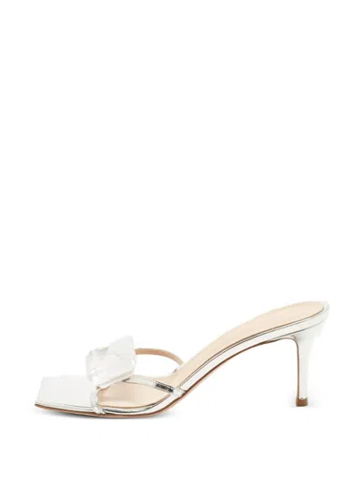 Pre-owned Gianvito Rossi Jaipur Crystal-embellished Sandals In Grey