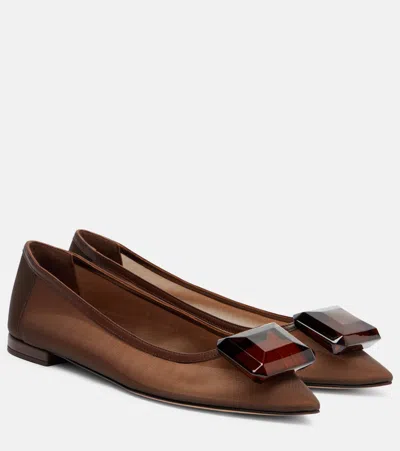 Gianvito Rossi Jaipur Embellished Ballet Flats In Brown