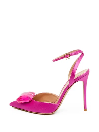 Pre-owned Gianvito Rossi Jaipur Gemstone Pumps In Pink