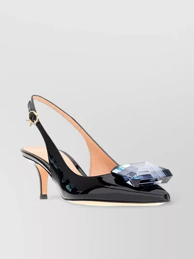 Gianvito Rossi Jaipur Leather Pumps Jewel Embellishment In Black