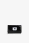 Gianvito Rossi Jaipur Maxi Gemstone Clutch In Patent Leather In Black