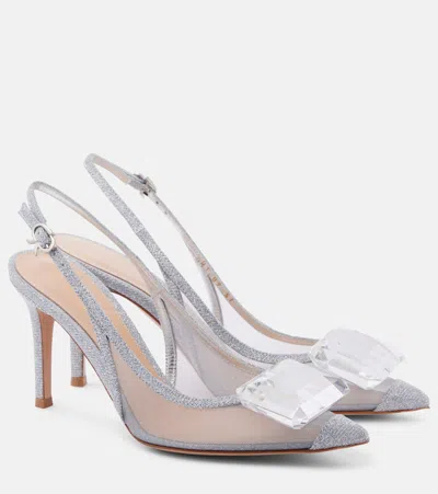 Gianvito Rossi Jaipur Mesh Slingback Pumps In Silver