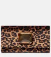 Gianvito Rossi Jaipur Mini Leopard-print Velvet Clutch In Leopard Print