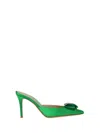 Gianvito Rossi Green Satin Slingback Pumps