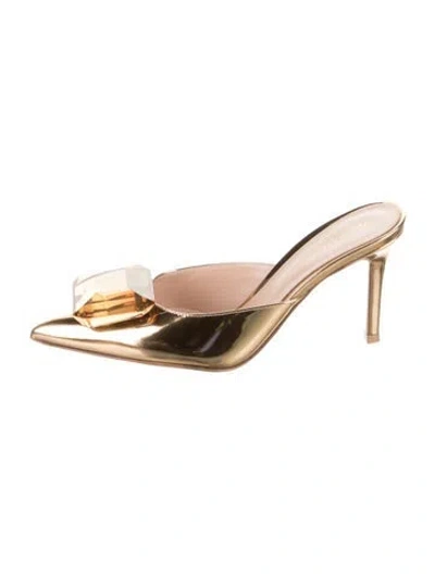 Pre-owned Gianvito Rossi Jaipur Mule 85 Leather Mules W/ Tags In Neutrals