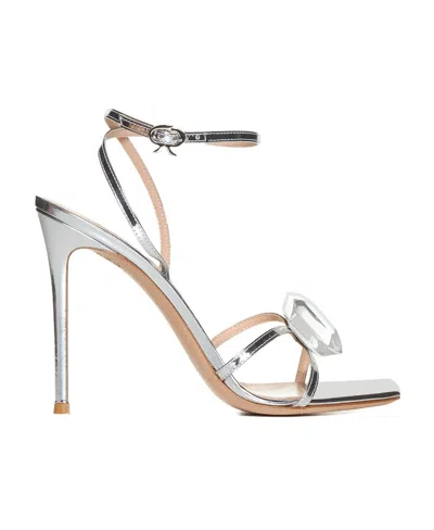 Gianvito Rossi Jaipur Sandals With Square Head And High Heels In White