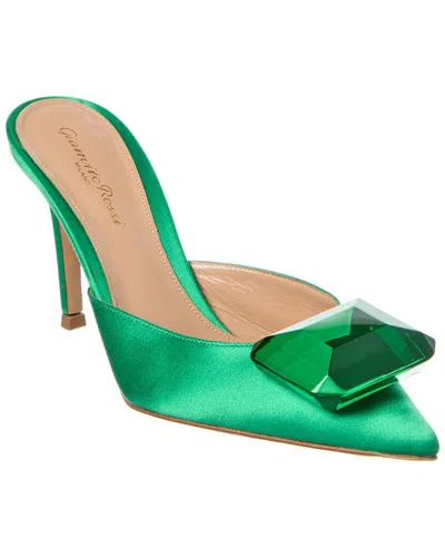 Gianvito Rossi Jaipur Satin & Leather Mule In Green