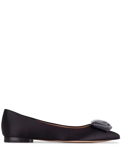 Gianvito Rossi Jaipur Satin Flats In Black