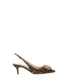 Gianvito Rossi Jaipur 55 Leopard-print Velvet Slingback Pumps In Brown
