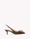Gianvito Rossi Jaipur 55 Leopard-print Velvet Slingback Pumps In Leopard Print