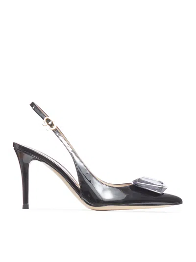 Gianvito Rossi Jaipur Sling Vernice In Negro