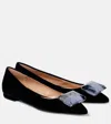 Gianvito Rossi Jaipur Velvet Ballet Flats In Black