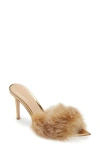 Gianvito Rossi Pointy Shearling-trimmed Leather Mules In Desert/mekong