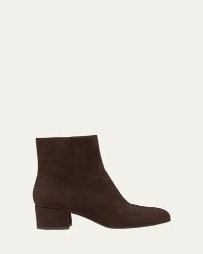 Gianvito Rossi Joelle 70 Suede Ankle Boots In Brown
