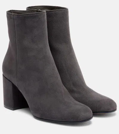 Gianvito Rossi Joelle 70 Suede Ankle Boots In Gray