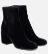 Gianvito Rossi Joelle Suede Block-heel Booties In Black