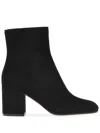 Gianvito Rossi Joelle Round Toe Block Heel Ankle Boots In Schwarz