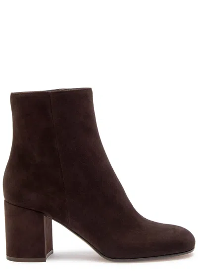 Gianvito Rossi Joelle 80 Suede Ankle Boots In Brown