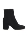 Gianvito Rossi Joelle Suede Block-heel Booties In Black