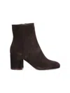 Gianvito Rossi Block Heel Ankle Boots With Suede Finish In Brown