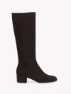 Gianvito Rossi 45 Suede Knee-high Boots In Brown