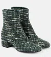 Gianvito Rossi Joelle 45 Bouclé Tweed Ankle Boots In Green