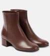 Gianvito Rossi Joelle Leather Ankle Boots In Brown