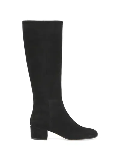 Gianvito Rossi Joelle 45 Suede Knee-high Boots In Black