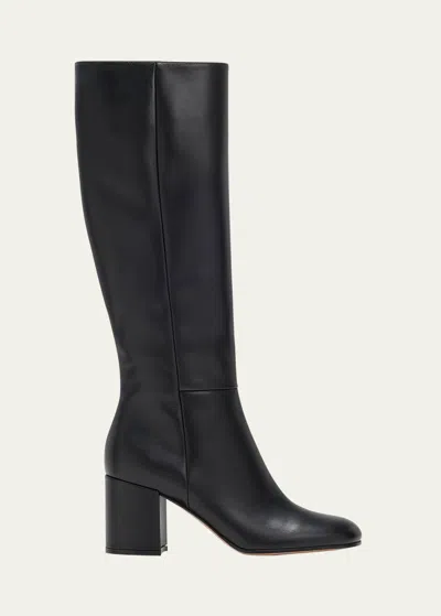Gianvito Rossi Joelle Leather Knee Boots In Black