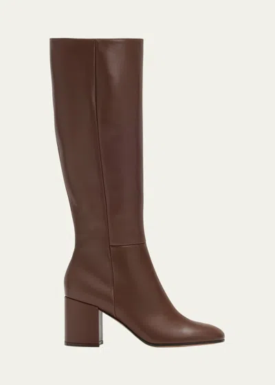 GIANVITO ROSSI JOELLE LEATHER KNEE BOOTS