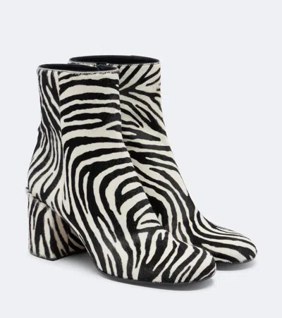 Gianvito Rossi Joelle Pony 70 Zebra-print Calf Hair Boots In Multi