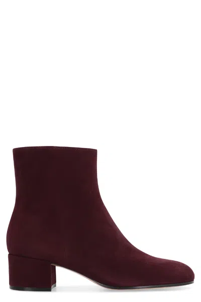 Gianvito Rossi Joelle 45 Velvet Ankle Boots In Brown