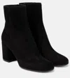 Gianvito Rossi Joelle Round Toe Block Heel Ankle Boots In Black