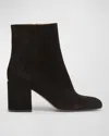 Gianvito Rossi Joelle Round Toe Block Heel Ankle Boots In Black