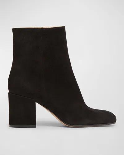 GIANVITO ROSSI JOELLE SUEDE BLOCK-HEEL BOOTIES