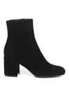 Gianvito Rossi Joelle Round Toe Block Heel Ankle Boots In Negro
