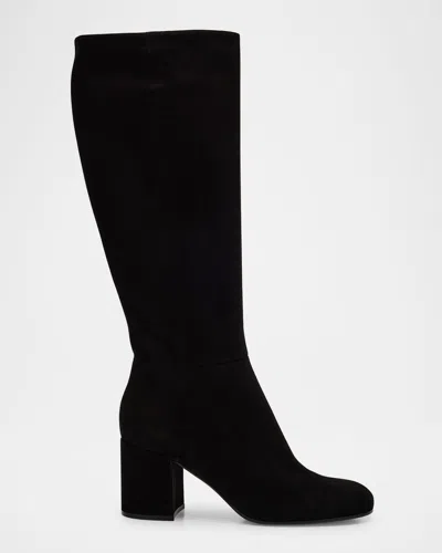 Gianvito Rossi Joelle Suede Knee Boots In Black