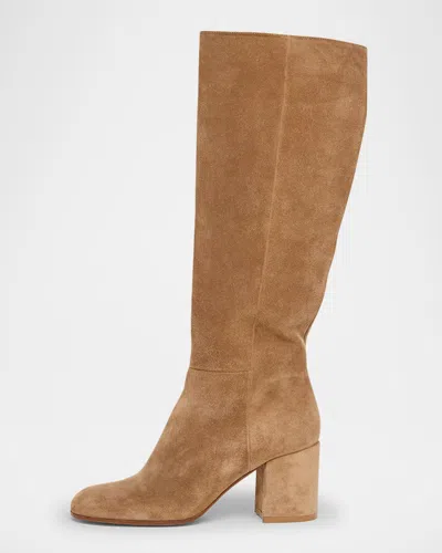 Gianvito Rossi Joelle Suede Knee Boots In Brown