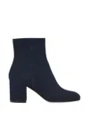 Gianvito Rossi Joelle Suede Zip Boots In Blue
