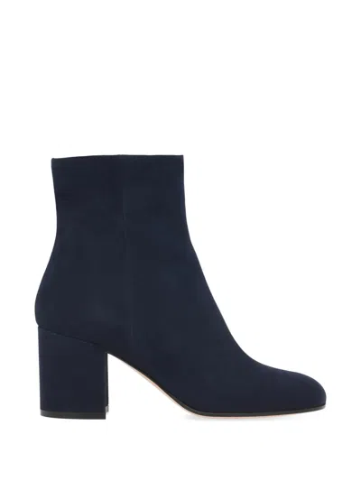Gianvito Rossi Joelle Suede Zip Boots In Blue