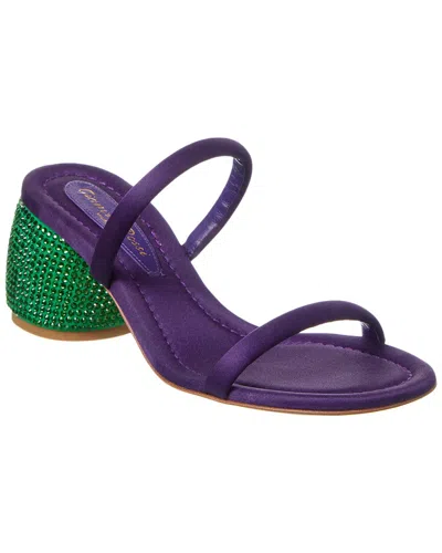Gianvito Rossi Jolie Satin & Leather Sandal In Purple