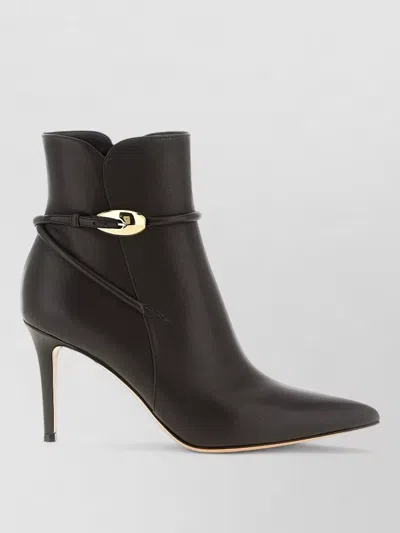Gianvito Rossi Jungle Mamba Ankle Boots Pointed Toe Stiletto In Black